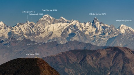 Melungtse (7181), Gauri Shankar (7134), Choba Bamare (5'971), Kang Nachugo (6734)